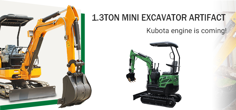 1.3 ton mini excavator artifact, Kubota engine is coming!